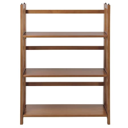 Betterbeds 3-Shelf Folding Stackable Bookcase 27.5 in. Wide - Chestnut BE3286569
